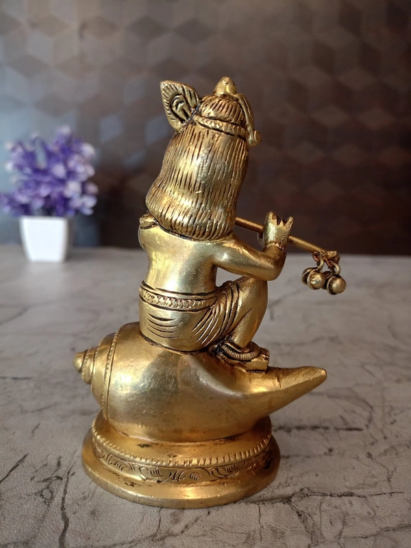 Buy Brass Sangu Krishna Idol