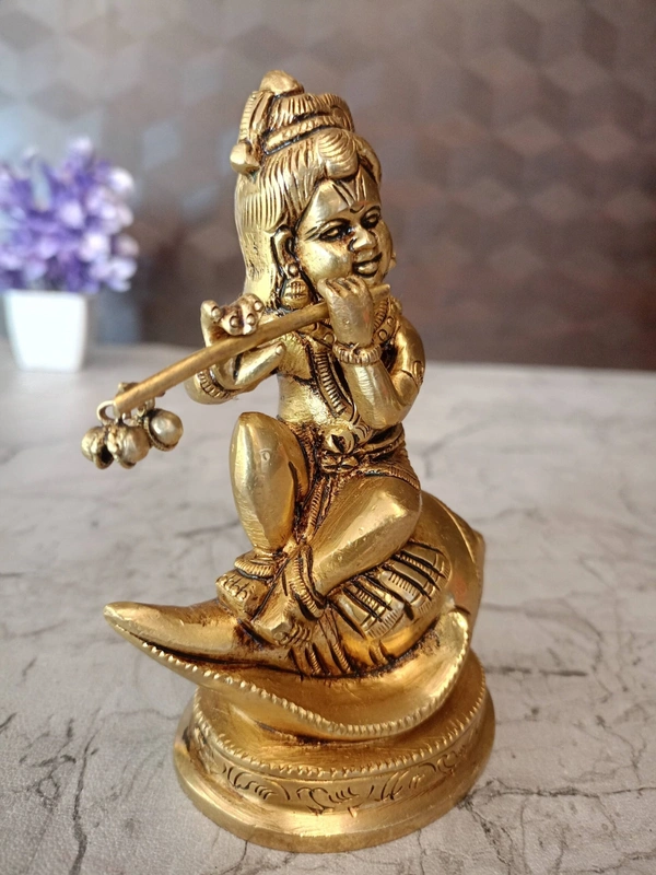 Buy Brass Sangu Krishna Idol
