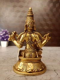 Brass saraswathi Statue Sitting Lotus Oval Base