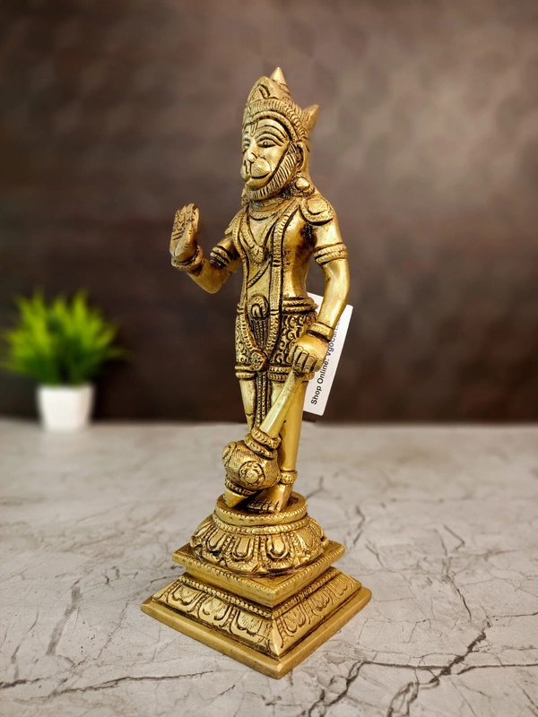 DecorsOne Brass Hanuman Standing Idol 9.5