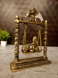 DecorsOne Brass Swing Baby Krishna Idol 9.5''