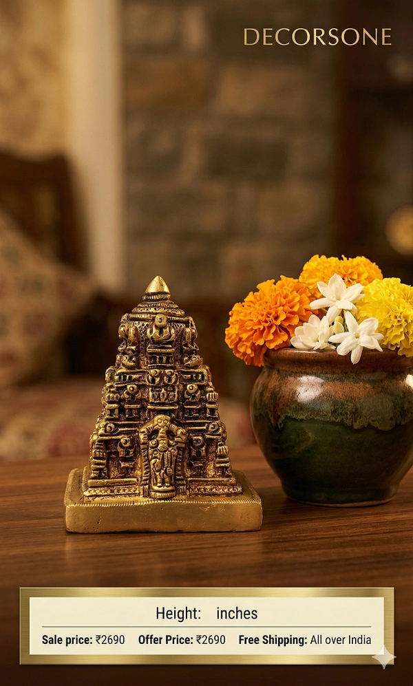 DecorsOne Brass Thirupathi Balaji Temple 2.5″