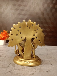 DecorsOne Brass Tree Kamadhenu Idol 7”