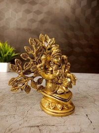 DecorsOne Brass Lakshmi With Tree Idol 5.5''