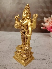 DecorsOne Brass Lotus Vishnu Idol 6"