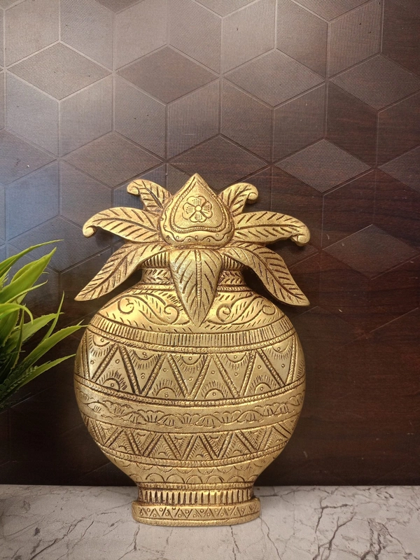 DecorsOne Brass Wall Mount Kalasam For Pooja 8″