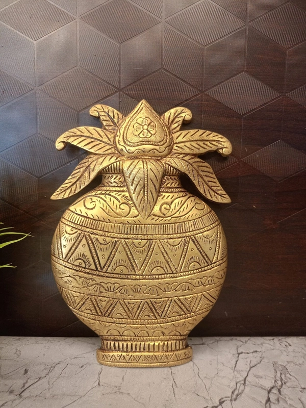 DecorsOne Brass Wall Mount Kalasam For Pooja 8″