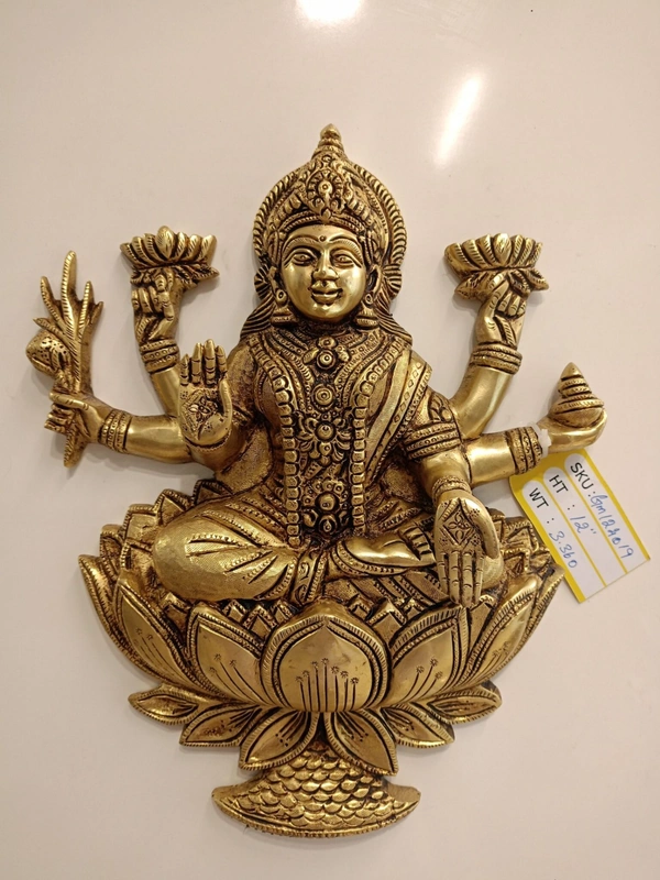 Brass Wall Mount Lakshmi Statue