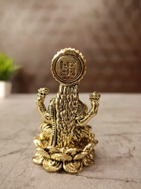 Brass Fine art Lakshmi idol on Lotus