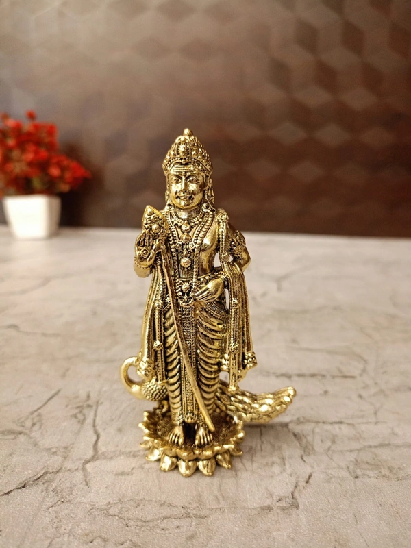 Brass Fine art Murugan Idol on Lotus