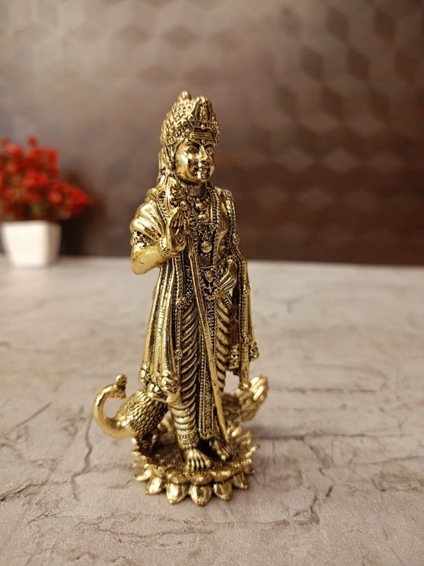 Brass Fine art Murugan Idol on Lotus