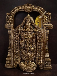 Brass Lord Balaji and Padmavathithayar Wall Mount Idol