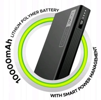 Powerbank with battery capacity with Smart IC protection, 22.5W fast charging. - 10000 mAh, Black
