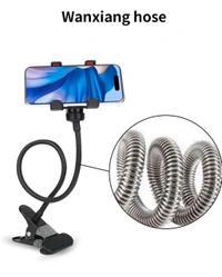 Flexible Mobile- Stand, Mobile Clip Holder, Metal Built -for Video, Heavy Duty Foldable Tabletop Holder with 360° Rotation, Multi Angle Clamp for All Smartphones. (Black) - Black