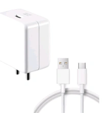 Fast Charging Adapter and USB to Type C Cable Compatible | White - White