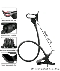 Mobile Holder Snake Style 360 Rotating Flexible Long Lazy Stand Bed Desktop Car Stand Mount for All Smart Phones Mobile Holder - Black