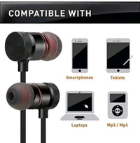 Magnet Wireless Bluetooth Headphone Magnet Earphone for Sport, Running, Gaming with 4.1 Technology with Mic Compatible with All Smartphone - multi colour