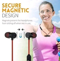 Magnet Wireless Bluetooth Headphone Magnet Earphone for Sport, Running, Gaming with 4.1 Technology with Mic Compatible with All Smartphone - multi colour