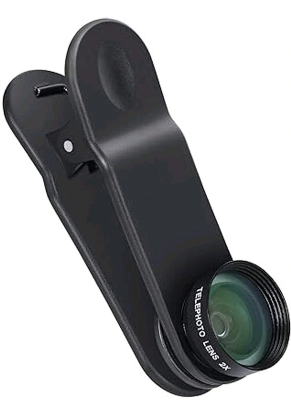 Telephoto 2x Camera Lens - Compatible With All Iphone & Android Smartphones Mobile Phone Lens - Black