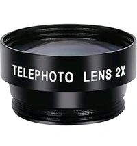 Telephoto 2x Camera Lens - Compatible With All Iphone & Android Smartphones Mobile Phone Lens - Black