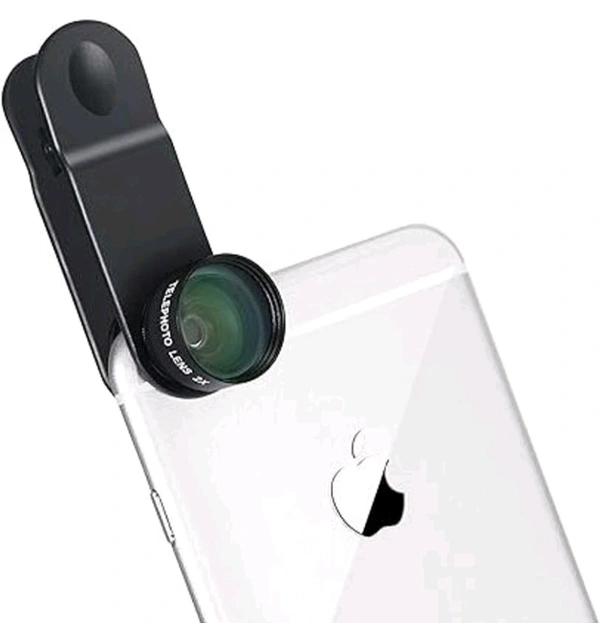 Telephoto 2x Camera Lens - Compatible With All Iphone & Android Smartphones Mobile Phone Lens - Black