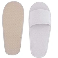 Quadmarq Disposable Slippers/Cotton Closed Toe Hotel, Salons, Spa Slippers for Women and Men/Breathable Non-Slip White Slippers - White, Open Toe