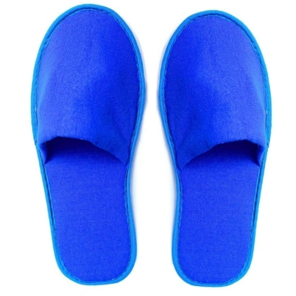 Quadmarq Disposable Slippers/Cotton Closed Toe Hotel, Salons, Spa Slippers for Women and Men/Breathable Non-Slip White Slippers - Blue, Closed Toe