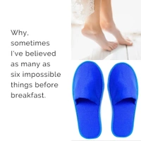 Quadmarq Disposable Slippers/Cotton Closed Toe Hotel, Salons, Spa Slippers for Women and Men/Breathable Non-Slip White Slippers - Blue, Closed Toe