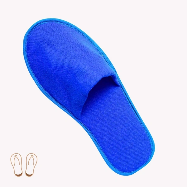 Quadmarq Disposable Slippers/Cotton Closed Toe Hotel, Salons, Spa Slippers for Women and Men/Breathable Non-Slip White Slippers - Blue, Closed Toe