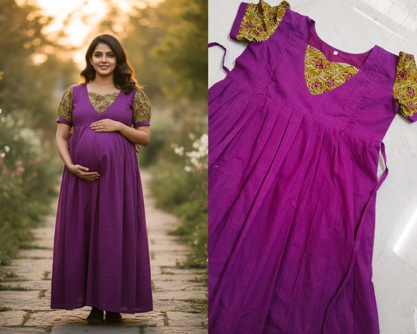 Purple -cotton Feeding Kurti - Purple, XXL