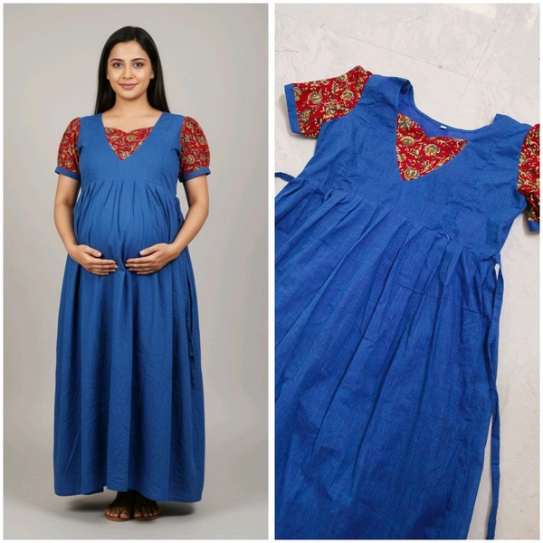 Dark Blue-cotton Feeding - Blue Ribbon, L