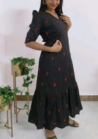 Handloom-Feeding Kurti - M, Black