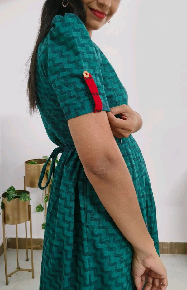 Cotton -Feeding Kurti With Shawl - M, Blue Stone