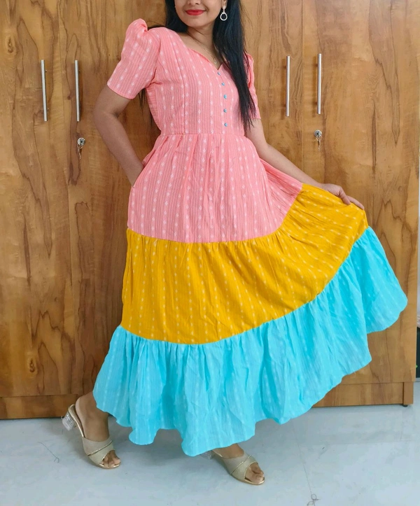 Tri Colour-Feeding Kurti - L