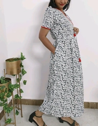 Grey-cotton Feeding Kurti  - Martini, XXL