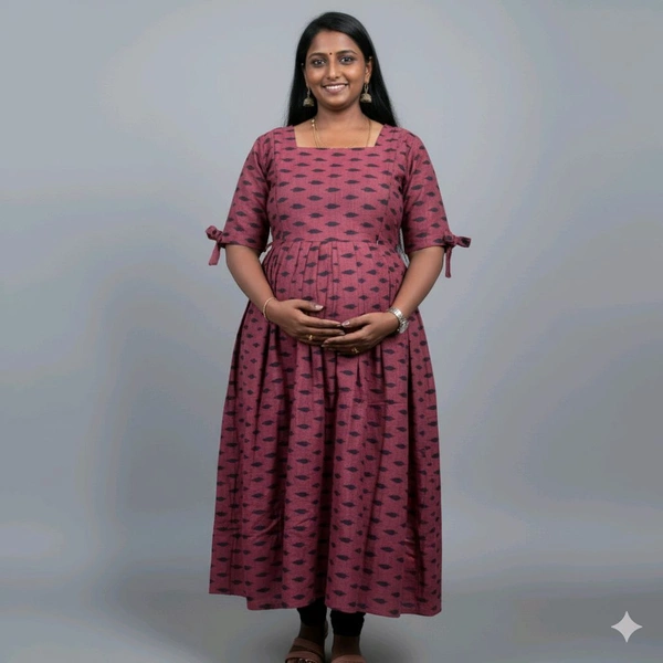 Cotton Feeding Kurti - L, Solid Pink