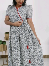 Grey-cotton Feeding Kurti - Martini, L