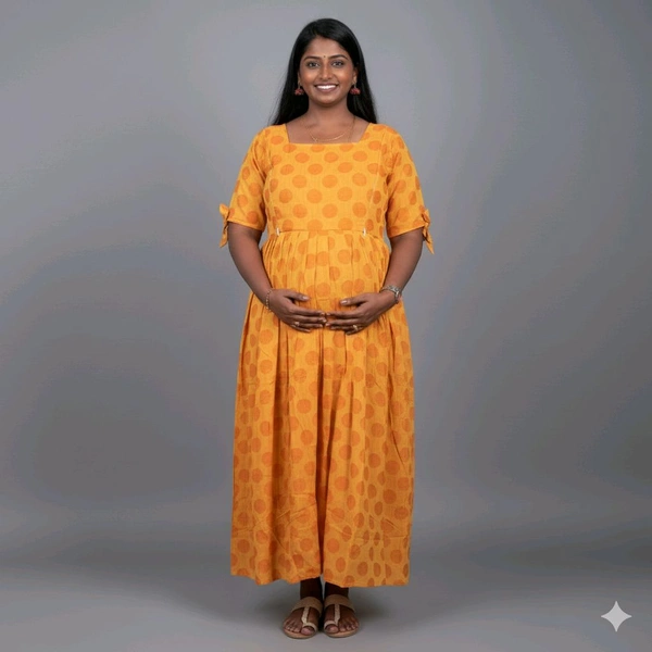 Cotton Feeding Kurti - XL, Web Orange