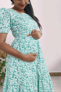 Aqua Blue -Feeding Kurti  - XXL, Ice Cold