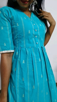 Breeze-Cotton Feeding Kurti - XXL, Bright Turquoise