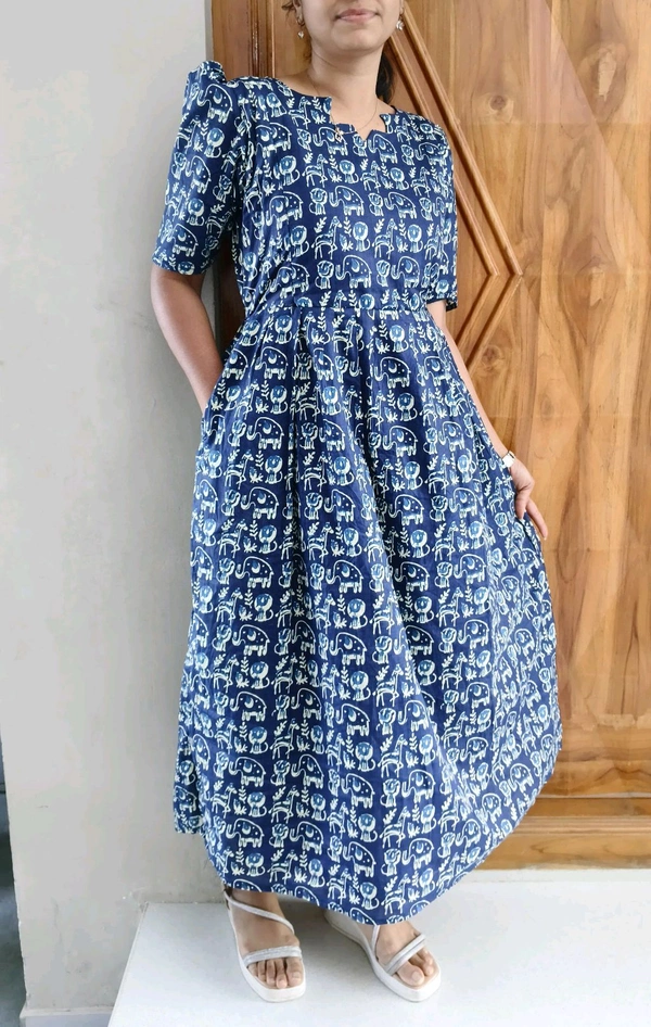 Elephant Printed-Cotton Feeding - Jacksons Purple, XXL