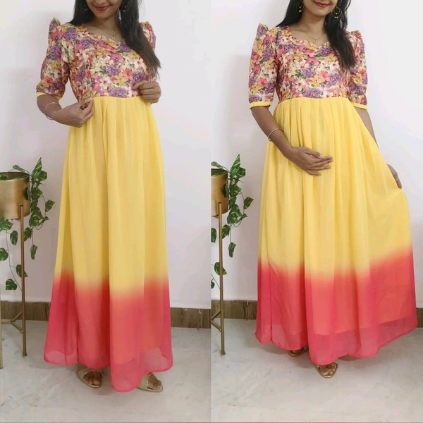 Sunflower-Georgette Feeding Kurti - XXL