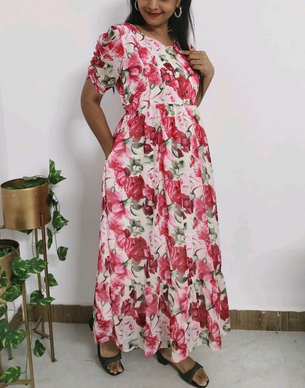 Rose Petal-georgette kurti - Mandy, 3XL
