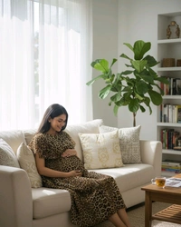 Animal Print Cape -feeding Maxi - XL, Pickled Bean