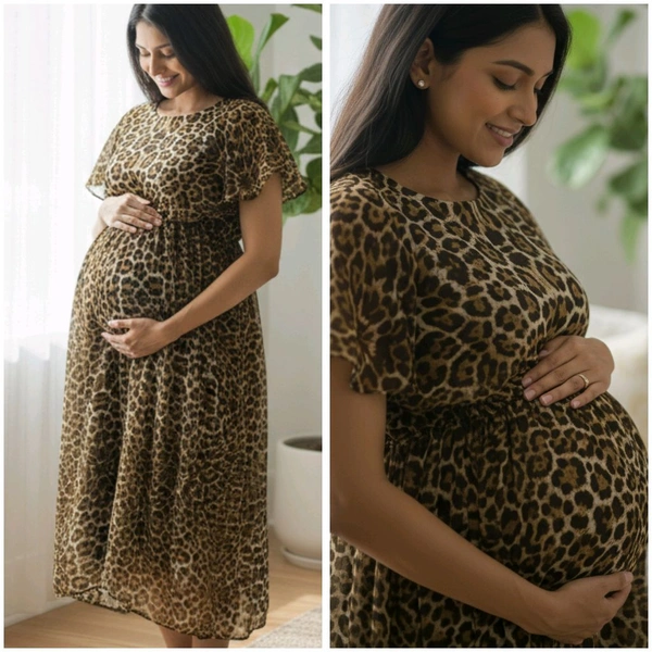Animal Print Cape -feeding Maxi - White, XXL