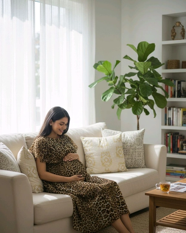 Animal Print Cape -feeding Maxi - White, XXL