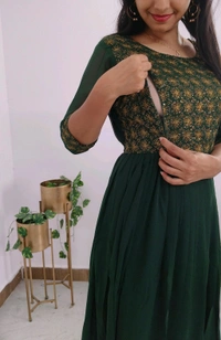 Embroidery green -Georgette Party Wear - 3XL, Everglade