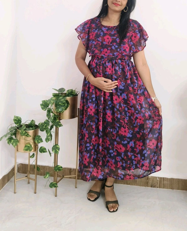 Floral -Cape feeding Maxi - Cardinal Pink, XL