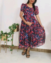 georgette Feeding kurti - Lipstick, XXL