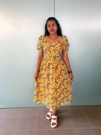 Yellow Georgette Feeding Maxi - Gold, S